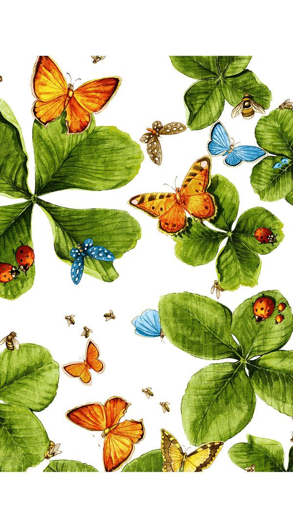 Samantha Sung Eden Dress Crew Neck 3/4 Sleeve Midi Length Cotton Musola (Clover Butterfly Big)