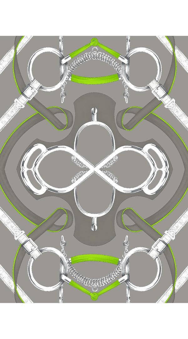 Samantha Sung Eden Dress Crew Neck 3/4 Sleeve Midi Plus Length Cotton Musola (Secretariat Horse Pastel)