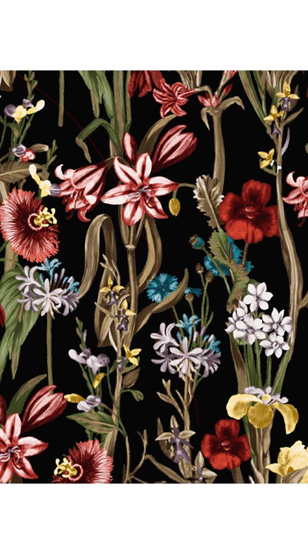 Samantha Sung Eden Dress Crew Neck 3/4 Sleeve With Hamilton Belt Maxi Length Cotton Musola (Delanica Flower)