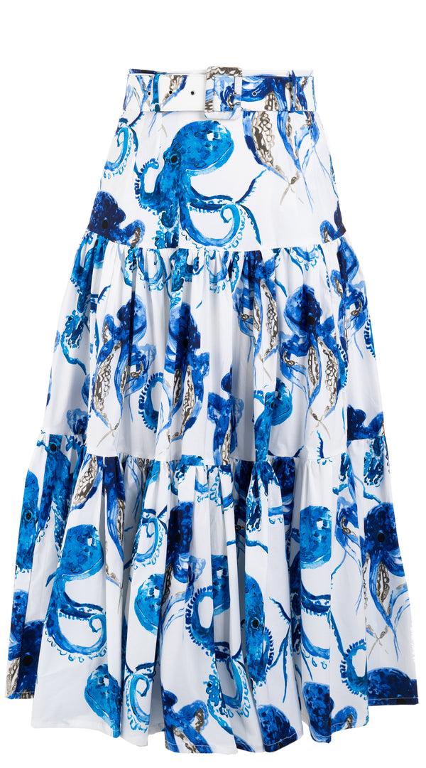 samantha sung Emma Skirt Maxi Length Cotton Stretch (Octopus) 2