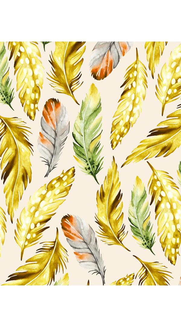 Samantha Sung Eva Dress Crew Neck 3/4 Sleeve Maxi Length Cotton Musola (Floating Feather Pastel)