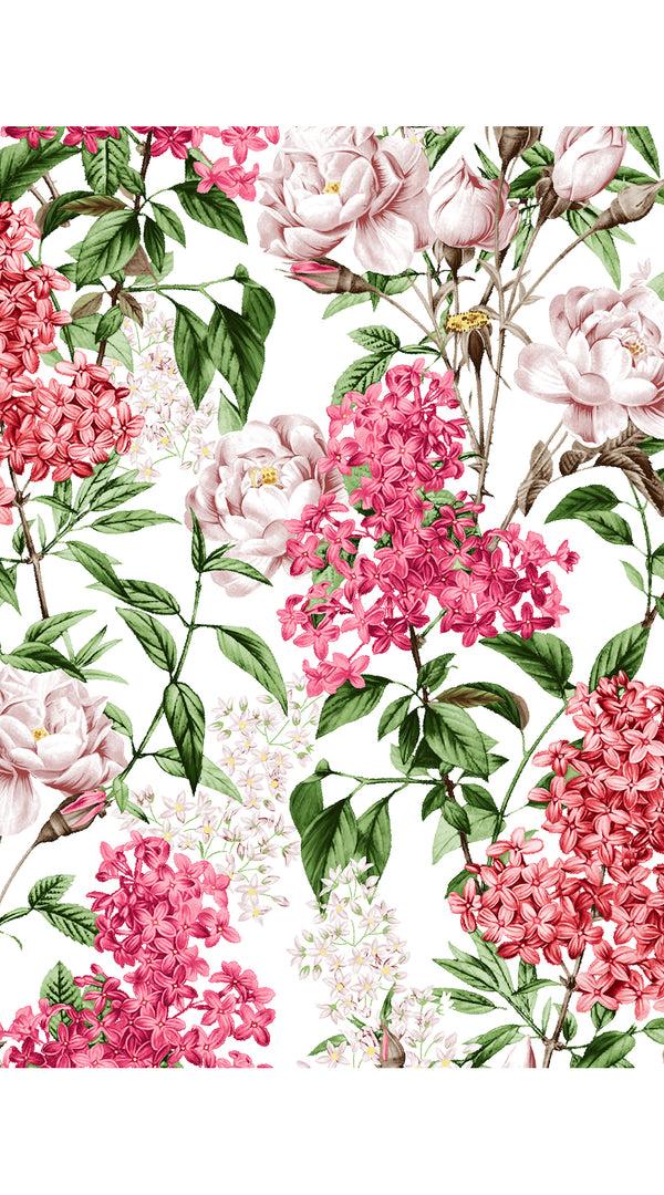 Samantha Sung Eva Dress Crew Neck 3/4 Sleeve Maxi Length Cotton Musola (Lilac Heaven White)