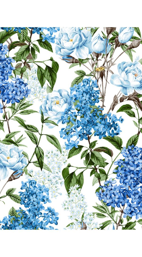 Samantha Sung Eva Dress Crew Neck 3/4 Sleeve Maxi Length Cotton Musola (Lilac Heaven White)