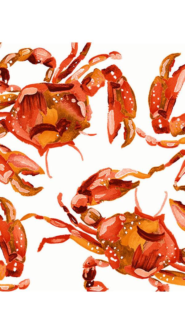 Samantha Sung Eva Dress Crew Neck 3/4 Sleeve Maxi Length Cotton Musola (Crab Art)