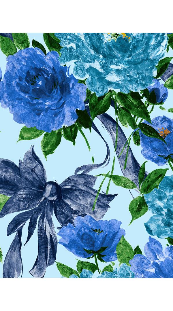 Samantha Sung Eva Dress Crew Neck 3/4 Sleeve Maxi Length Cotton Musola (Darby Rose Pastel)