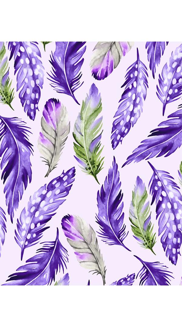 Samantha Sung Eva Dress Crew Neck 3/4 Sleeve Midi Length Cotton Musola (Floating Feather Pastel)