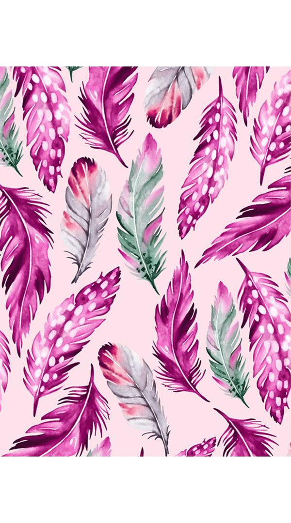 Samantha Sung Eva Dress Crew Neck 3/4 Sleeve Midi Length Cotton Musola (Floating Feather Pastel)