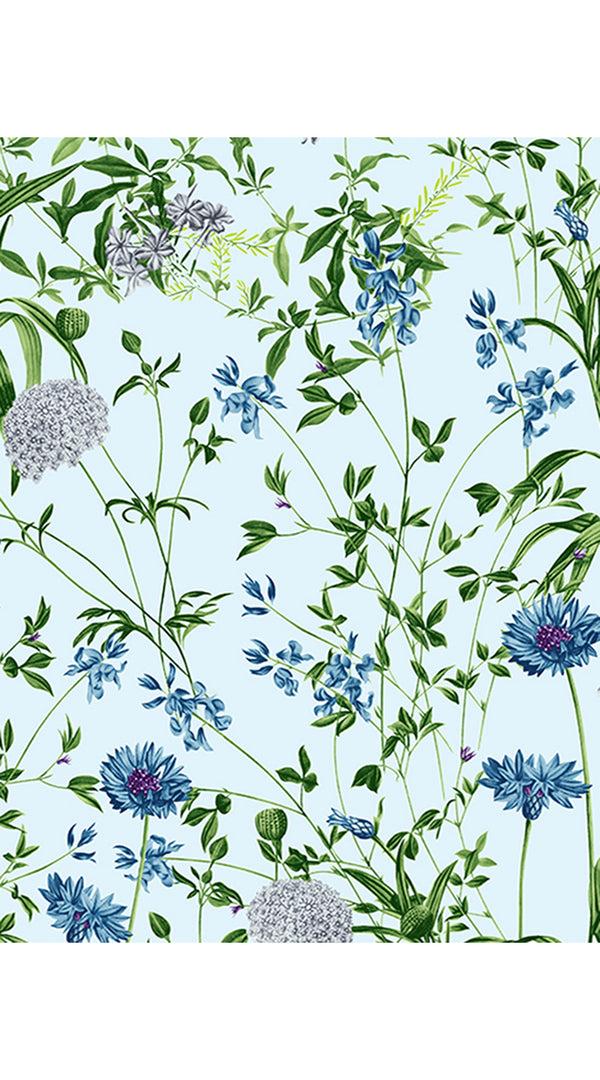 Samantha Sung Eva Dress Crew Neck Tie 3/4 Sleeve Maxi Length Cotton Musola (Hempstead Flower)