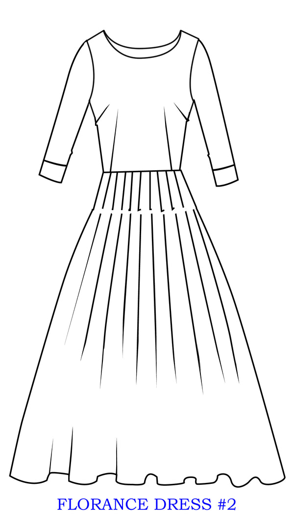 Samantha Sung Florance Dress #2 Boat Neck 3/4 Sleeve Long+3 Length Cotton Stretch (Horse Chain)