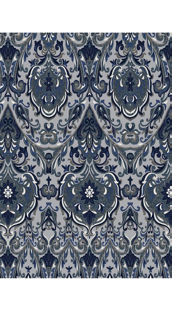 Samantha Sung Florance Dress #2 Crew Neck 3/4 Midi Length Cotton Stretch (Mill Creek Paisley Dark)