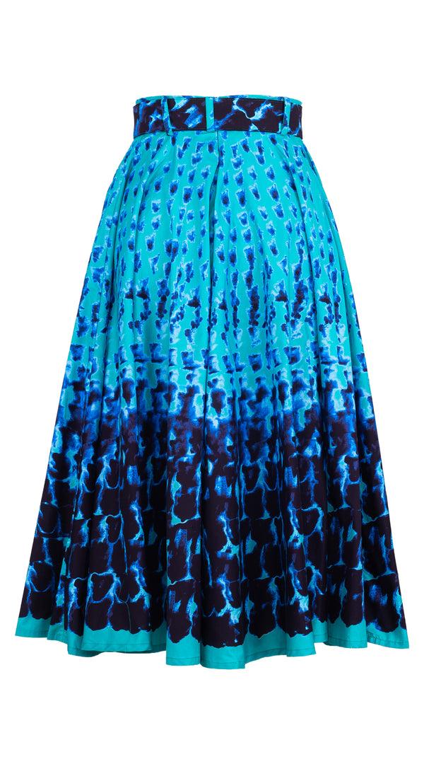 Samantha Sung Gigi Skirt Midi Length Cotton Stretch (Brush Degrade Big Pastel)