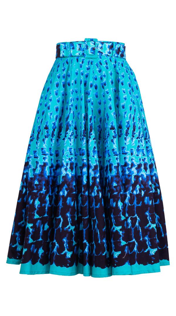 samantha sung Gigi Skirt Midi Length Cotton Stretch (Brush Degrade Big Pastel)