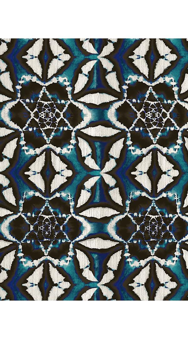 samantha sung Kris Dress Boat Neck Cap Sleeve Long Length Cotton Stretch (Essaouria Tie Dye)