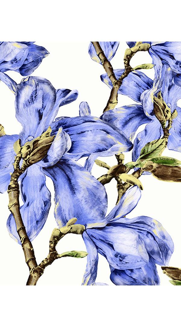 Samantha Sung Lana Dress Crew Neck 1/2 Sleeve With Tulle Midi Cotton Stretch (Magnolia Blossom)