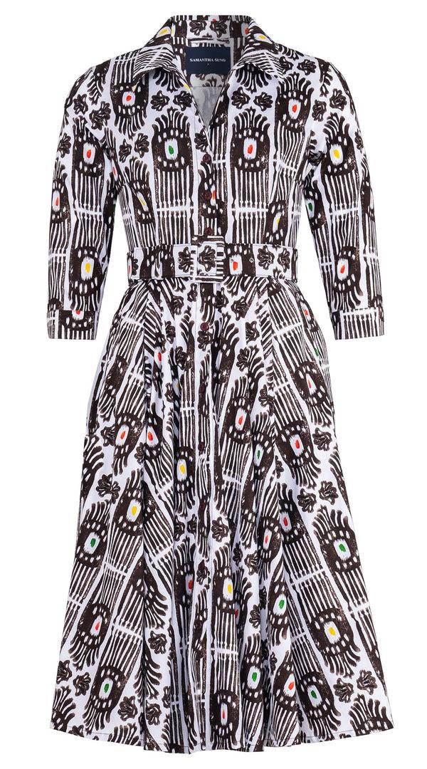 samantha sung Laurent Dress Shirt Collar 3/4 Sleeve Long Length Cotton Stretch (Ikat Gap)