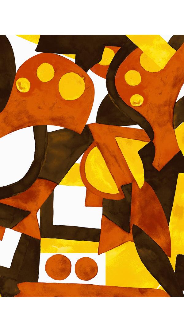 Samantha Sung Laurent Dress Shirt Collar 3/4 Sleeve Midi Length Cotton Stretch (Morello Graphic Bright)