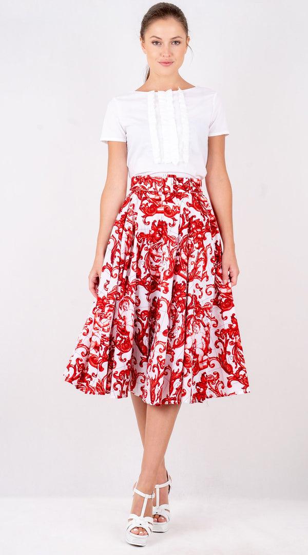 samantha sung Laurent Skirt Long Length Poplin (Cherub Tile)