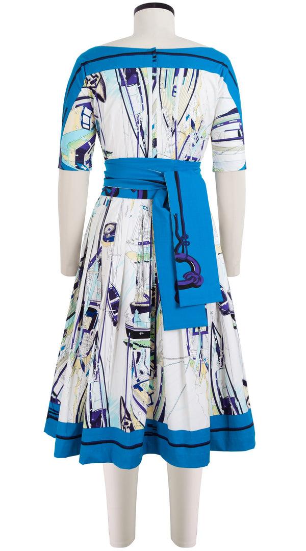 Samantha Sung May Dress #2 Boat Neck 1/2 Sleeve Cotton Stretch (Canne)