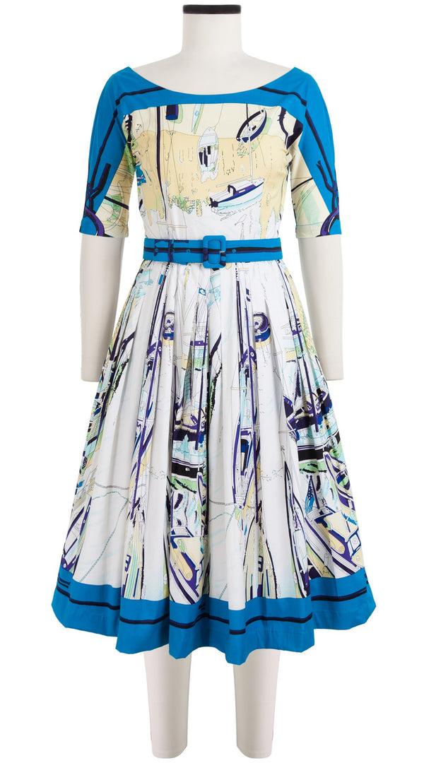 samantha sung May Dress #2 Boat Neck 1/2 Sleeve Cotton Stretch (Canne)