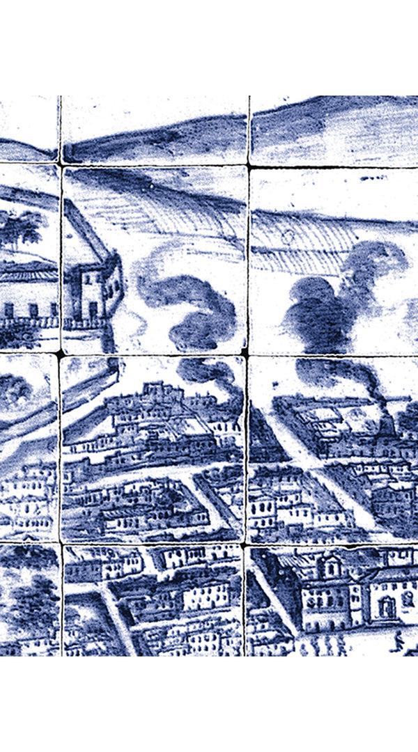 Samantha Sung Olivia Dress Shirt Collar 3/4 Sleeve Long Length Cotton Stretch (Azulejo All Over)