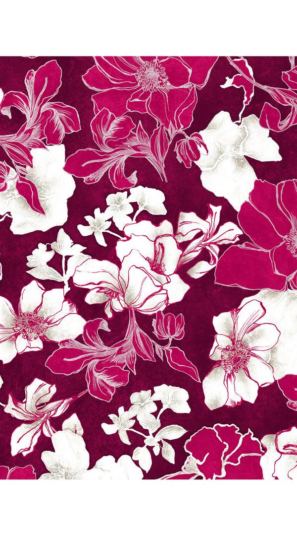 Samantha Sung Pajama Shirt & Pajama Pants Silk Twill (Admiral Magnolia)