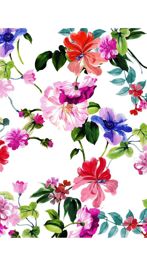 Samantha Sung Pajama Shirt & Pajama Pants Silk Twill (Fiori Florance)