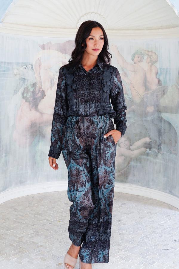 Samantha Sung Pajama Shirt & Pajama Pants Silk Twill (Firenze)