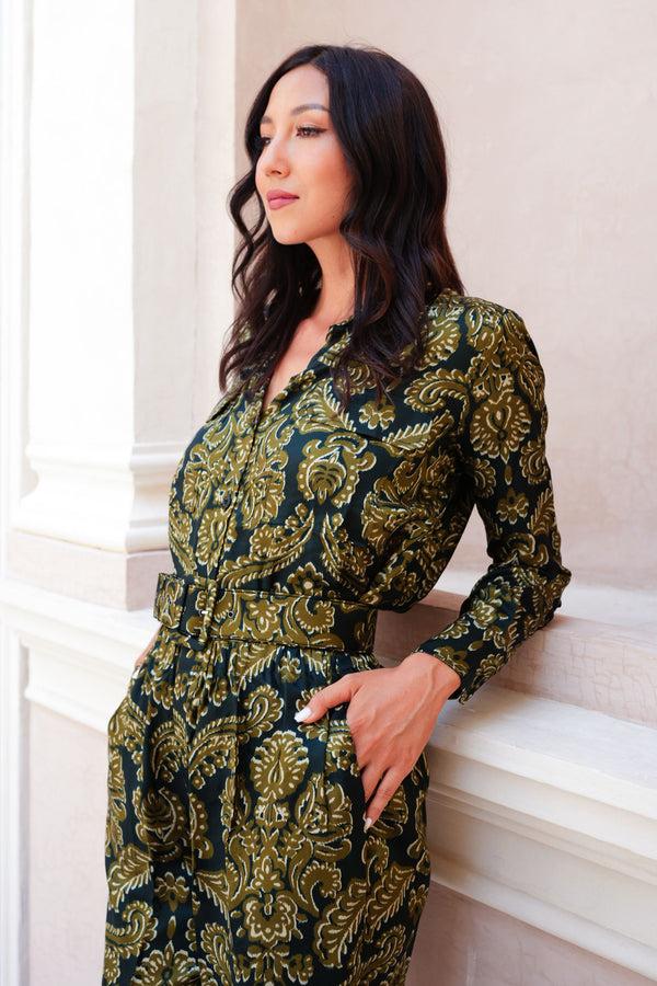 Samantha Sung Pajama Shirt & Pajama Pants Silk Twill (Libert)