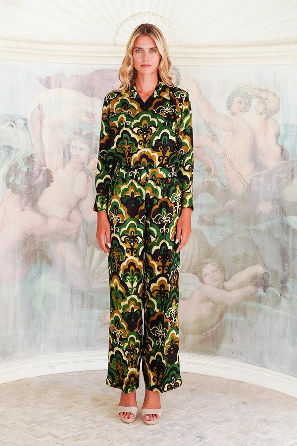 Samantha Sung Pajama Shirt & Pajama Pants Silk Twill (Retro)