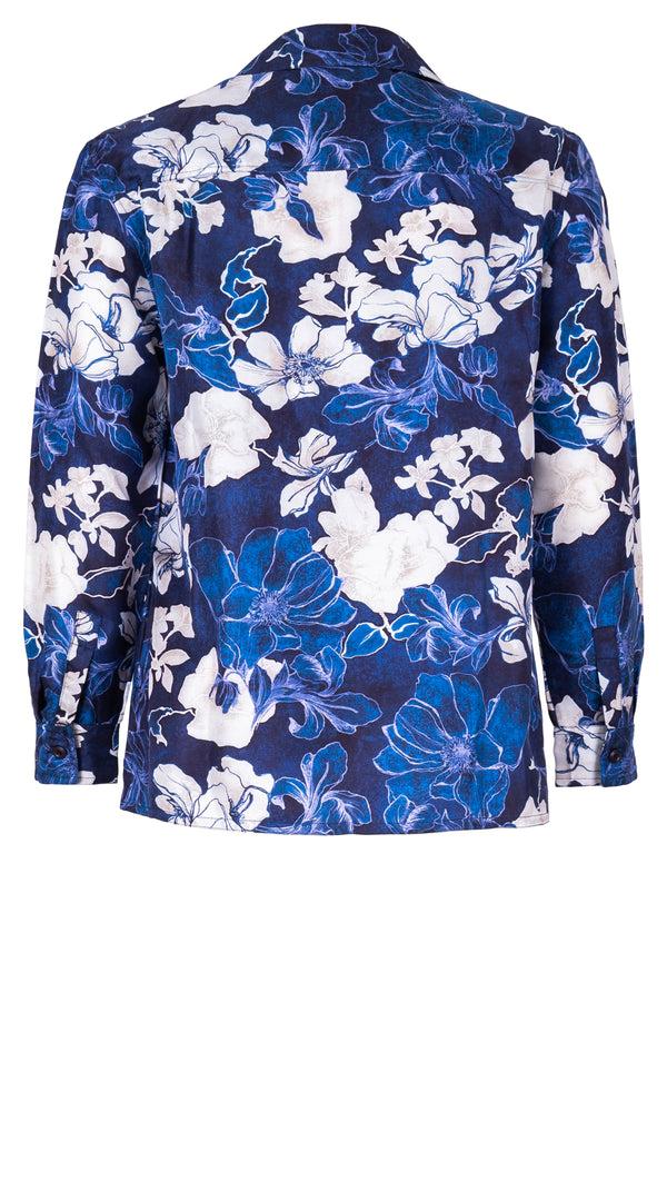 Samantha Sung Pajama Shirt Silk Twill (Admiral Magnolia)