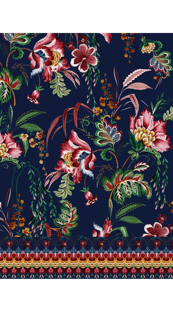 Samantha Sung Pajama Shirt Silk Twill (Asian Botanic)