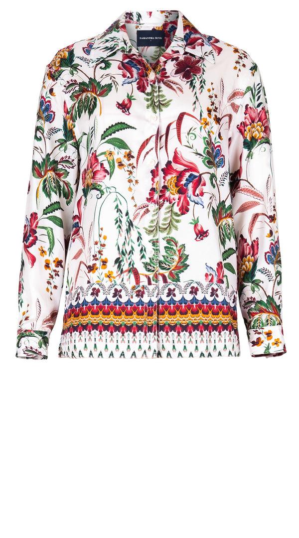 samantha sung Pajama Shirt Silk Twill (Asian Botanic)