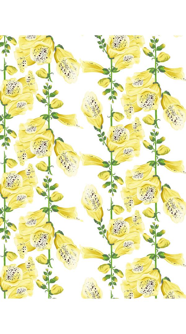 Samantha Sung Pajama Shirt Silk Twill (Fox Glove Flower Small White)