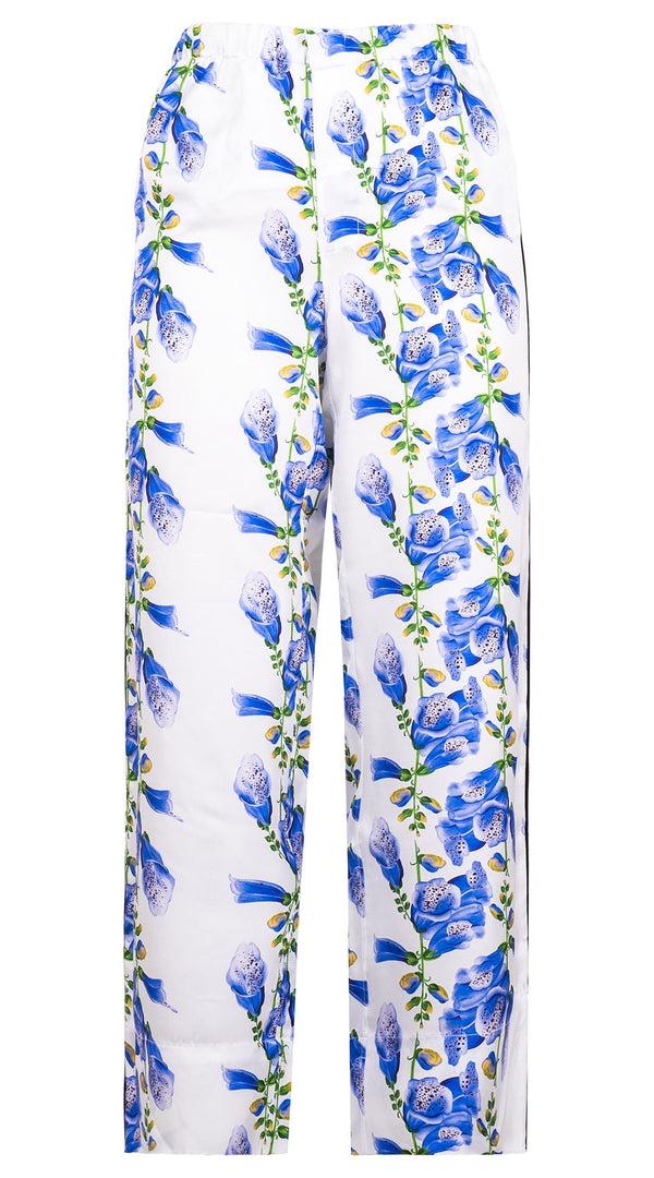 samantha sung Pants Silk (Fox Glove Flower Small White)