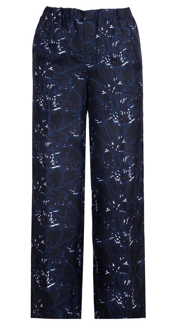 samantha sung Pants Silk (Primavery Silhouette Ground)