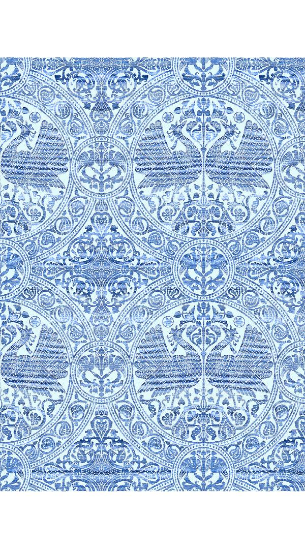 Samantha Sung Patricia Dress Crew Neck 3/4 Sleeve Long +3 Length Cotton Musola (Peacock Toile Pastel)