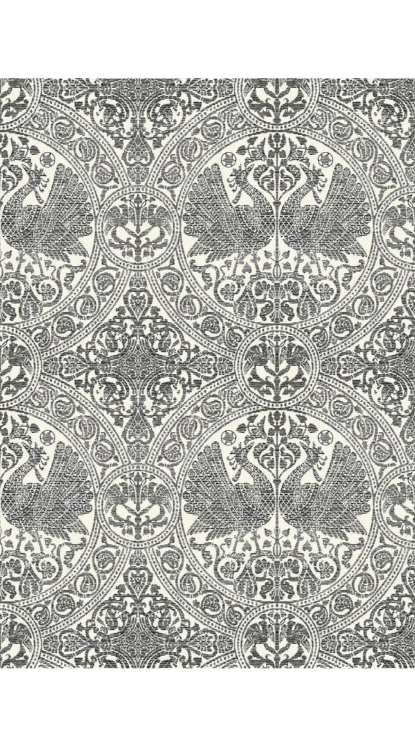 samantha sung Patricia Dress Crew Neck 3/4 Sleeve Long +3 Length Cotton Musola (Peacock Toile Pastel)