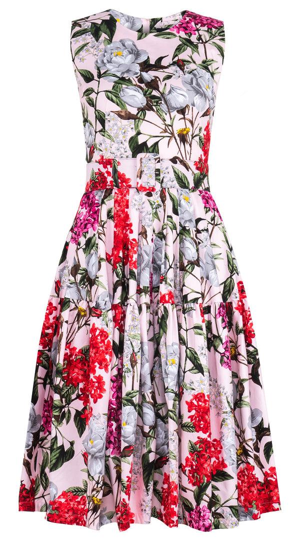 samantha sung Rose Dress Crew Neck Sleeveless Long Length Cotton Stretch (Lilac Heaven Pastel)