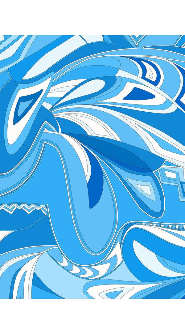 Samantha Sung Rose Dress Crew Neck Sleeveless Long Length Cotton Stretch (Pucciesque Africani)