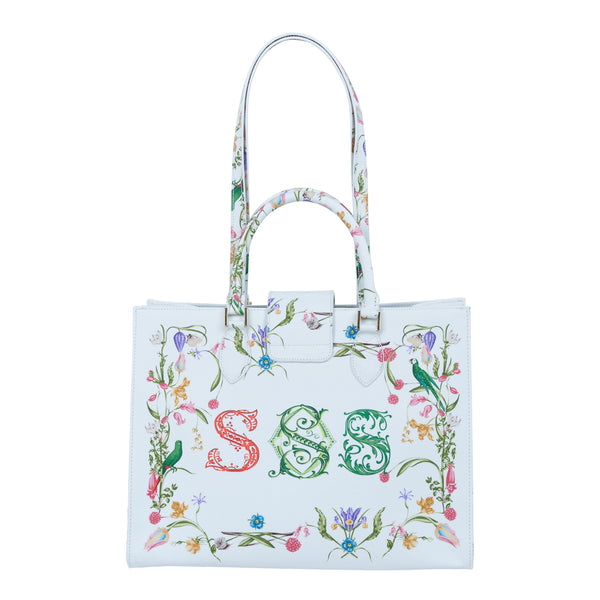 Samantha Sung Audrey Tote_Medium_Botanic SSS_White