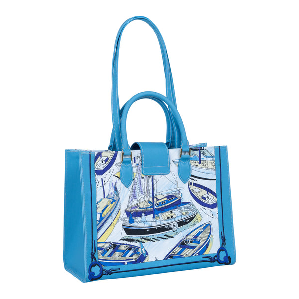 Samantha Sung Audrey Tote_Medium_Canne New_Aqua