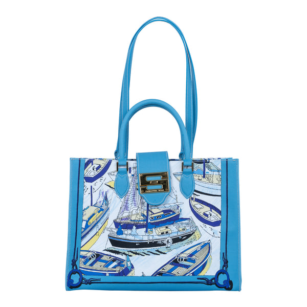 samantha sung Audrey Tote_Medium_Canne New_Aqua