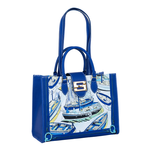 Samantha Sung Audrey Tote_Medium_Canne New_Indigo