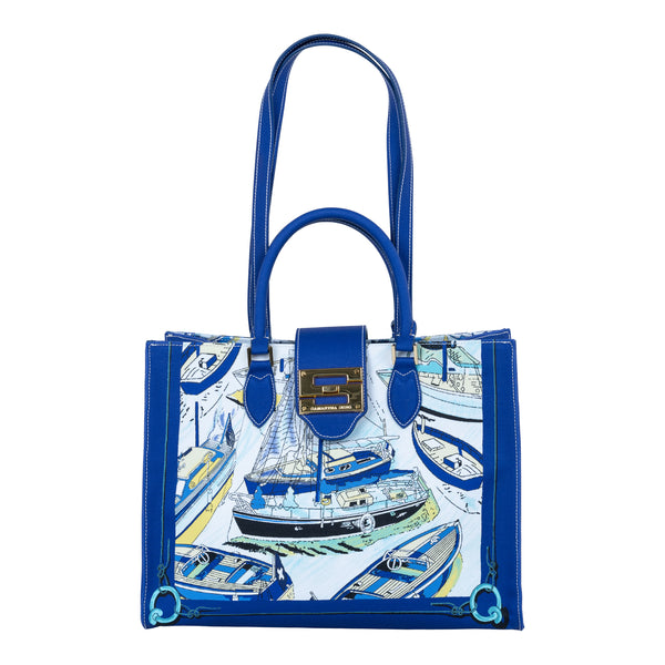 samantha sung Audrey Tote_Medium_Canne New_Indigo