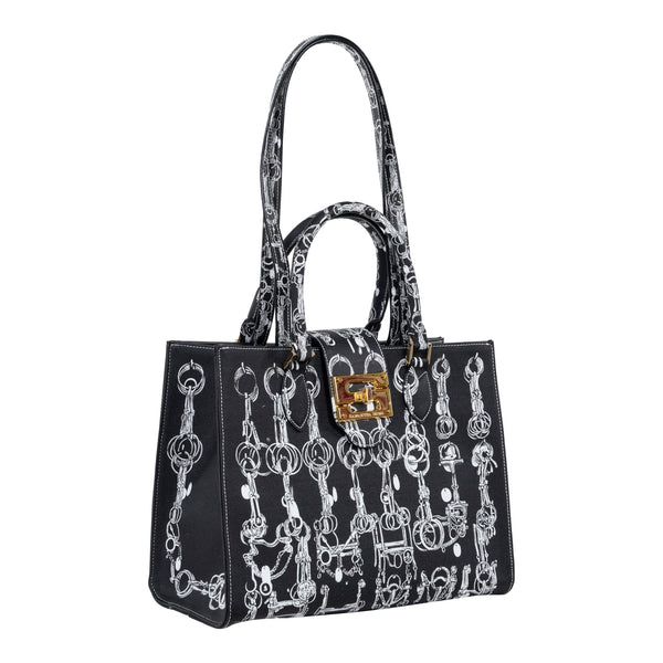 Samantha Sung Audrey Tote_Medium_Horse Chain_Black