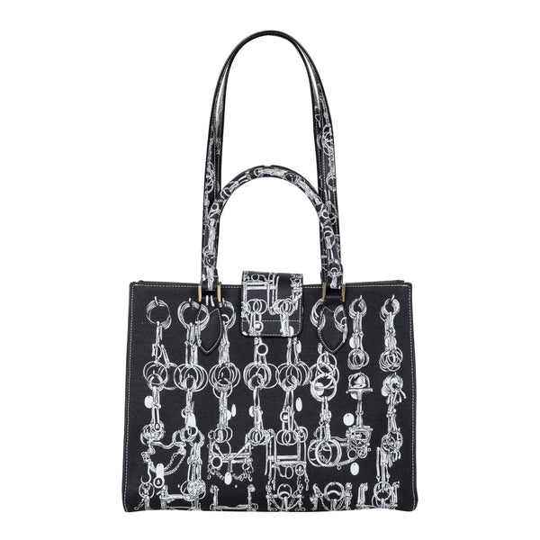 Samantha Sung Audrey Tote_Medium_Horse Chain_Black
