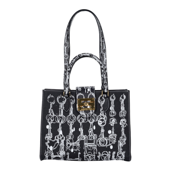 samantha sung Audrey Tote_Medium_Horse Chain_Black
