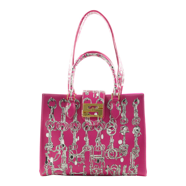 samantha sung Audrey Tote_Medium_Horse Chain_Pink