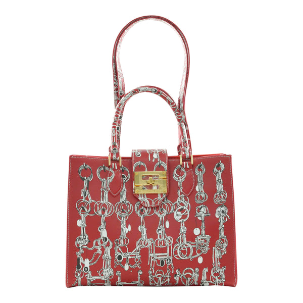 samantha sung Audrey Tote_Medium_Horse Chain_Red