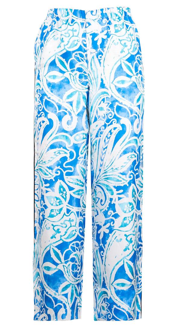 samantha sung Pants Silk (Linen Paisley Pastel)